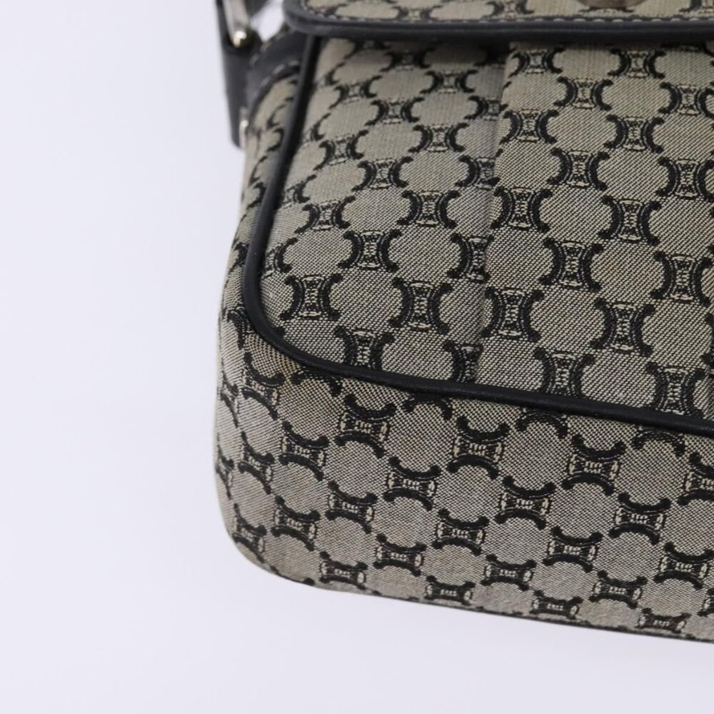 Authentic CELINE Macadam Canvas Shoulder Bag Navy Gold - Picture 16 of 16